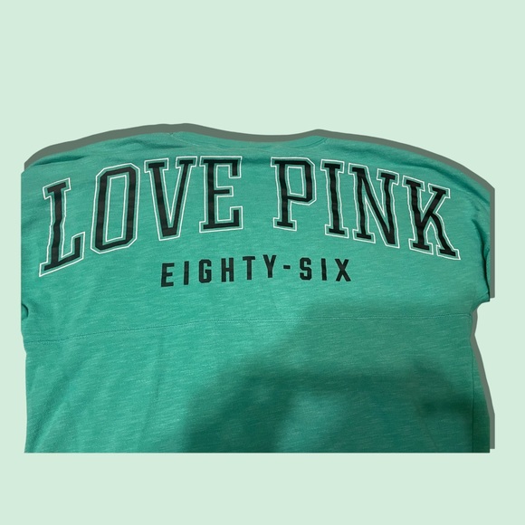 Victoria Secret PINK teal sweater shirt L - Picture 4 of 5